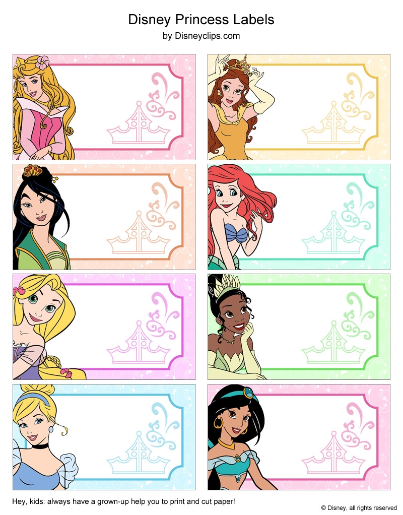 Free Disney Princess Printable Crafts Stickers Notes Bookmarks 