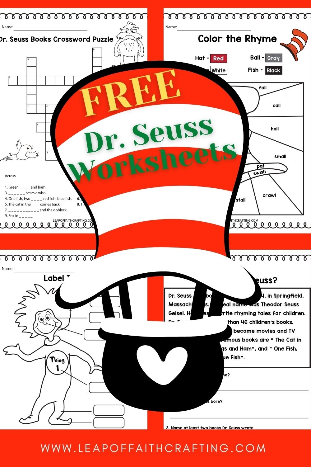 FREE Dr Seuss Worksheets And Printables For Kids Leap Of Faith  FREE Dr Seuss Worksheets And Printables For Kids Leap Of Faith
