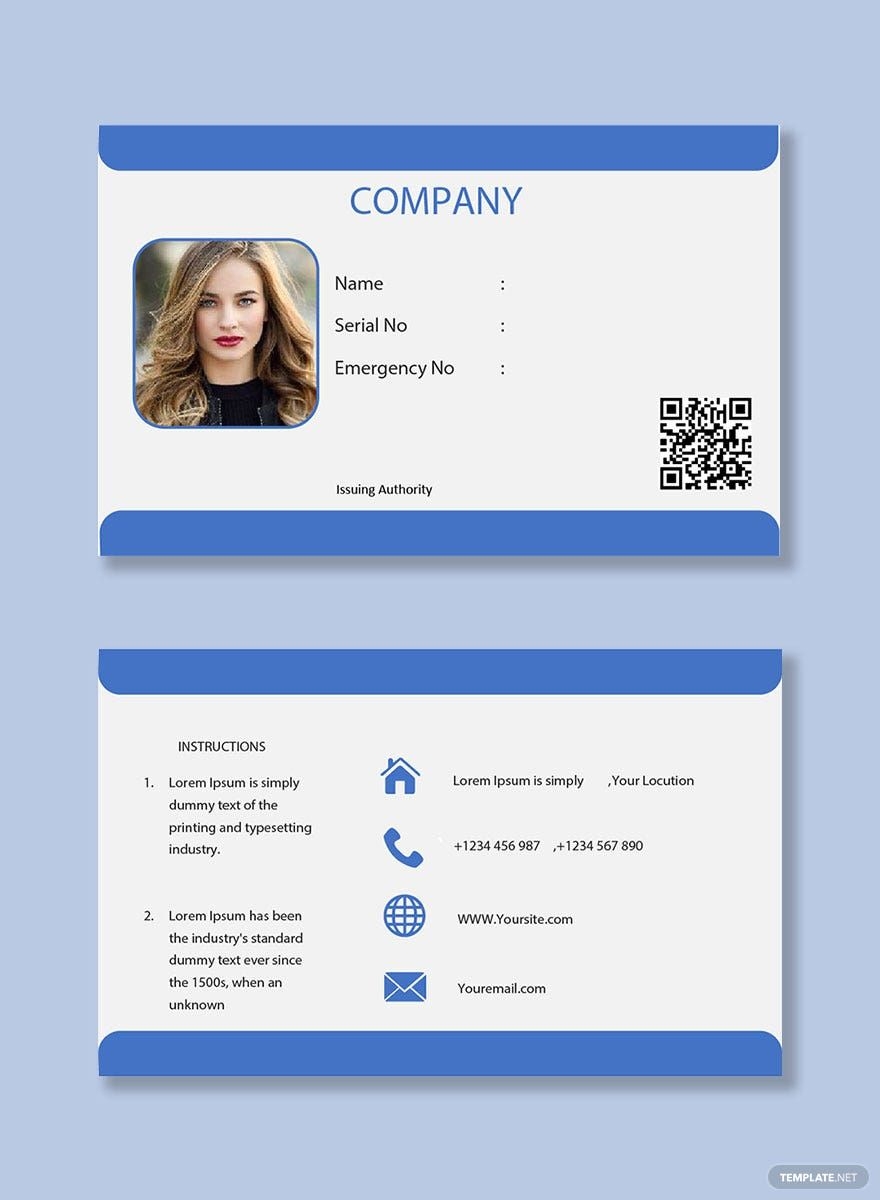 Free Editable ID Card Templates And Printable Free Editable ID Card Templates And Printable