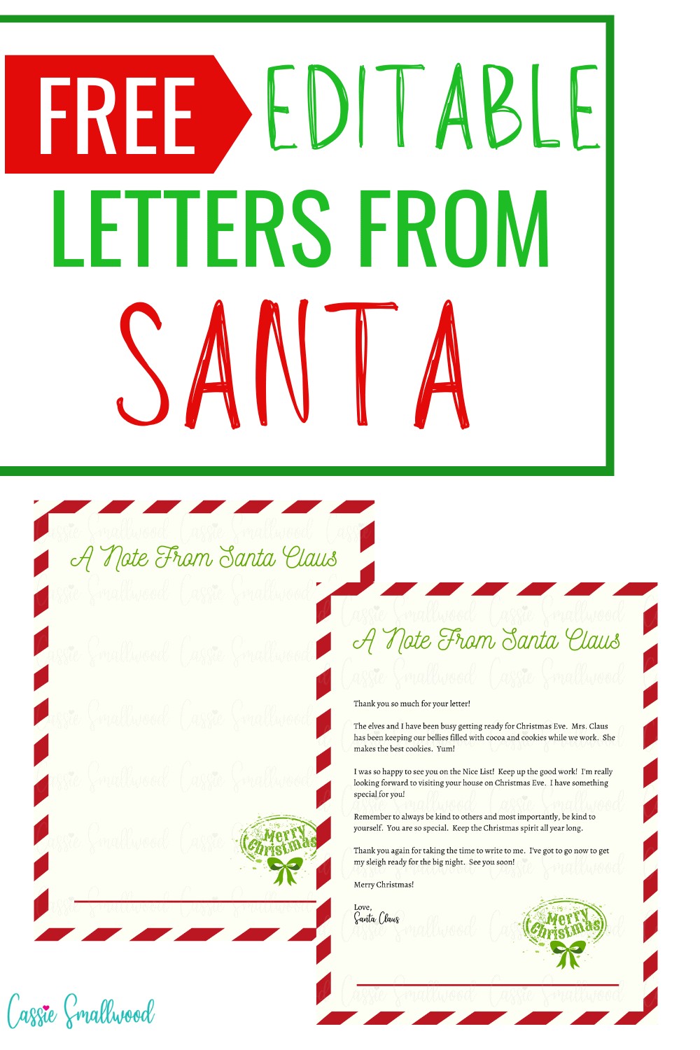 Free Santa Letter Template Printable Free Santa Letter Template Printable