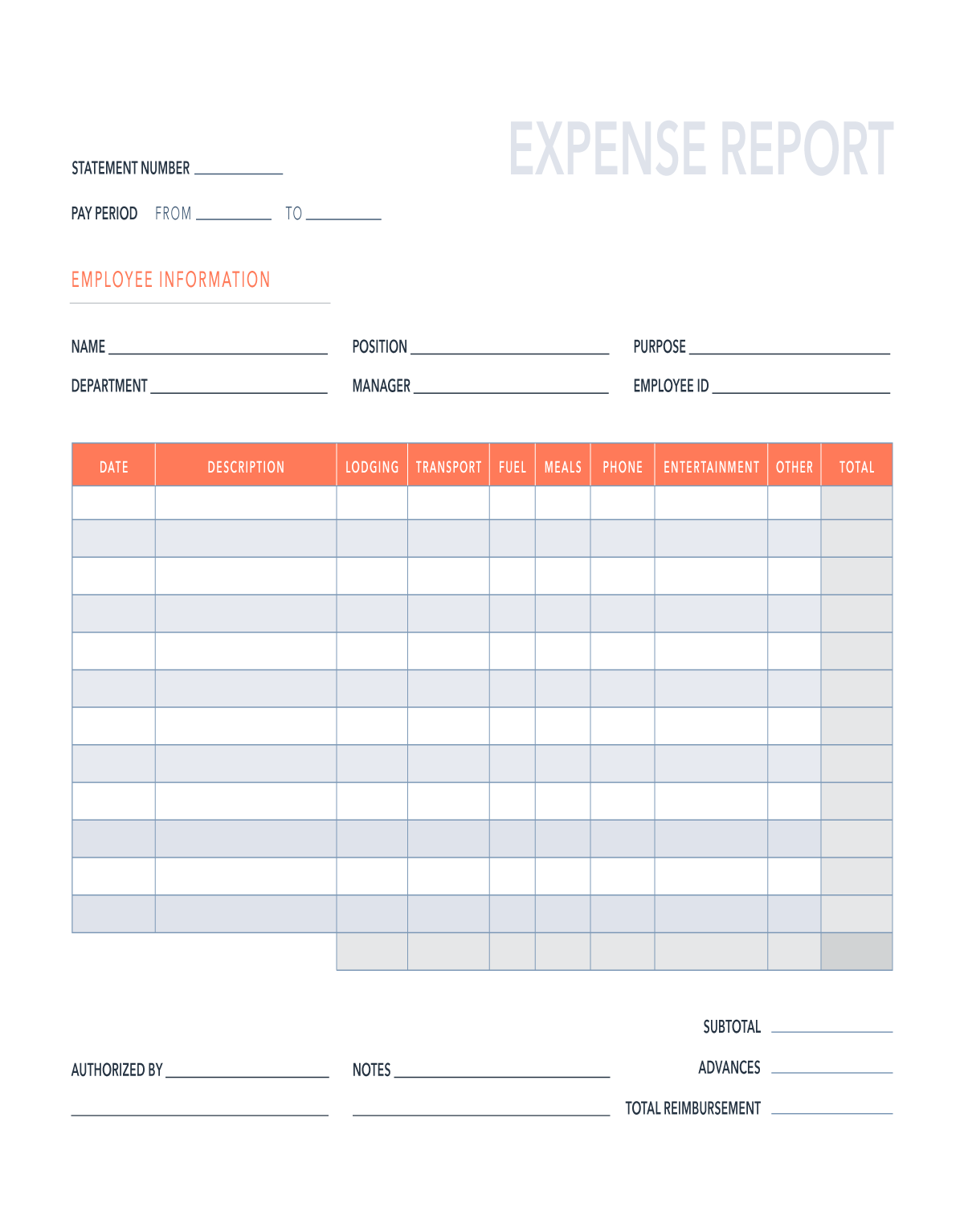 Free Expense Report Template For Word Excel PDF Google Sheets HubSpot