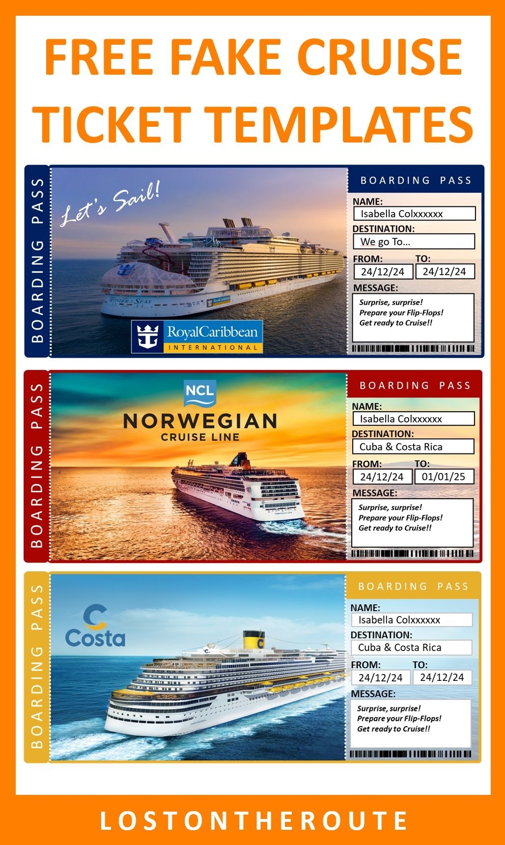 Free Printable Cruise Tickets Free Printable Cruise Tickets