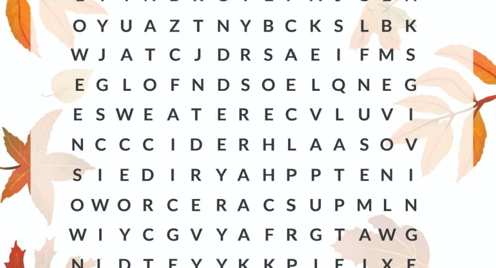 Free Fall Word Search Printable Freebie Finding Mom Worksheets Library