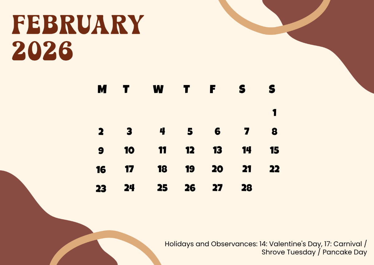 2026 February Calendar Wallpaper 2026 February Calendar Wallpaper