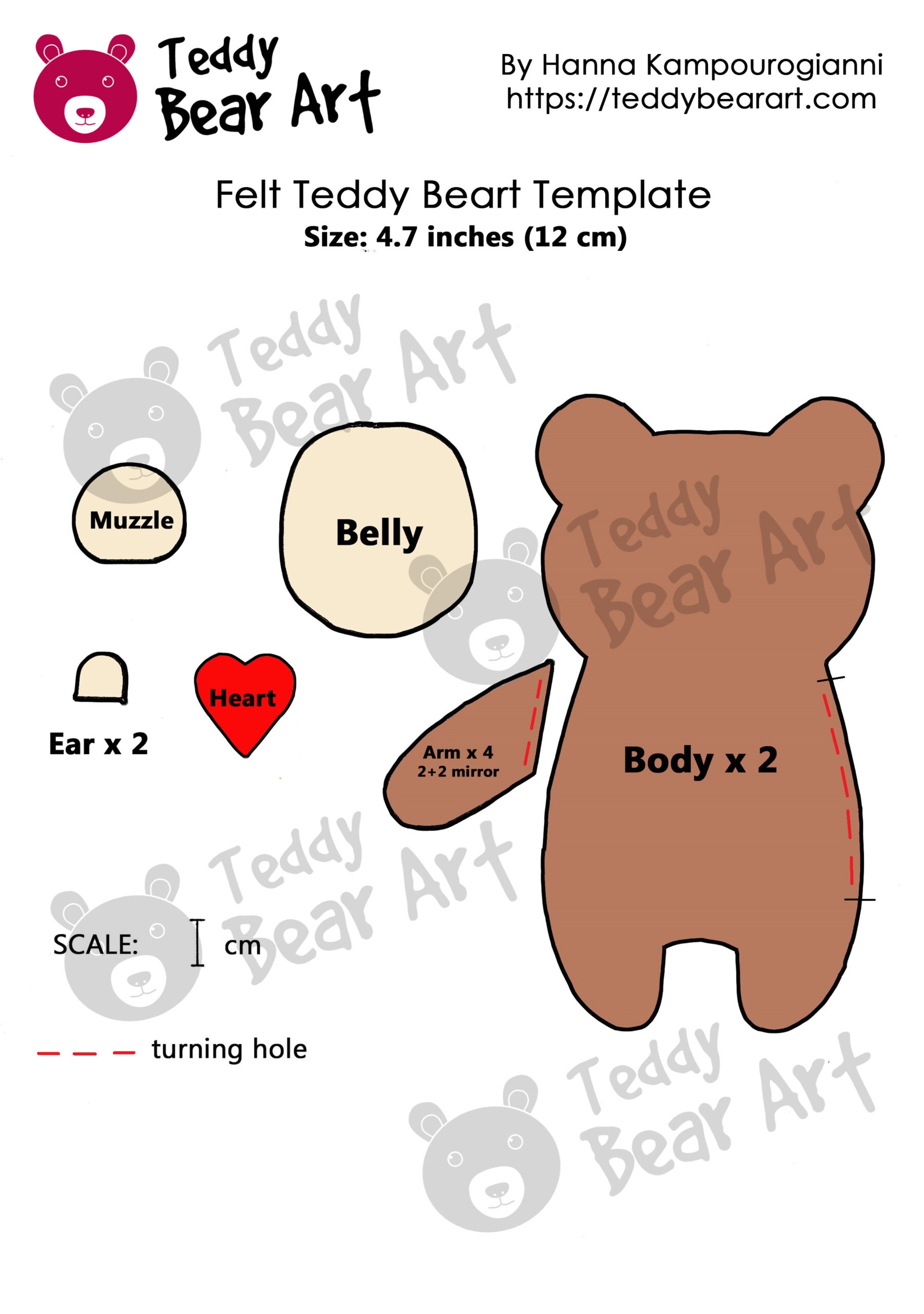Free Felt Teddy Bear Template Easy DIY For Beginners Teddy Bear Art Free Felt Teddy Bear Template Easy DIY For Beginners Teddy Bear Art