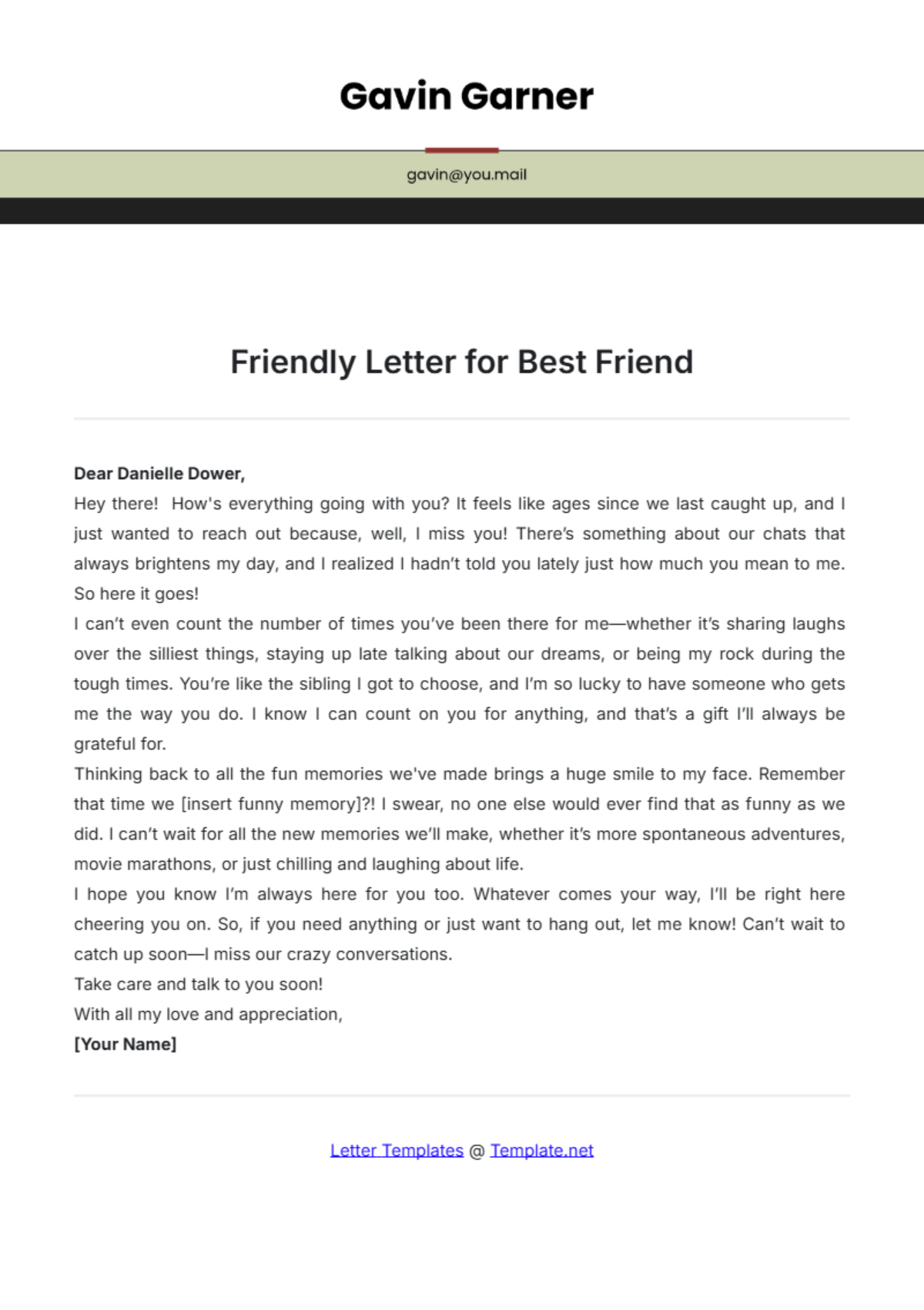 Free Friendly Letter Templates Editable And Printable