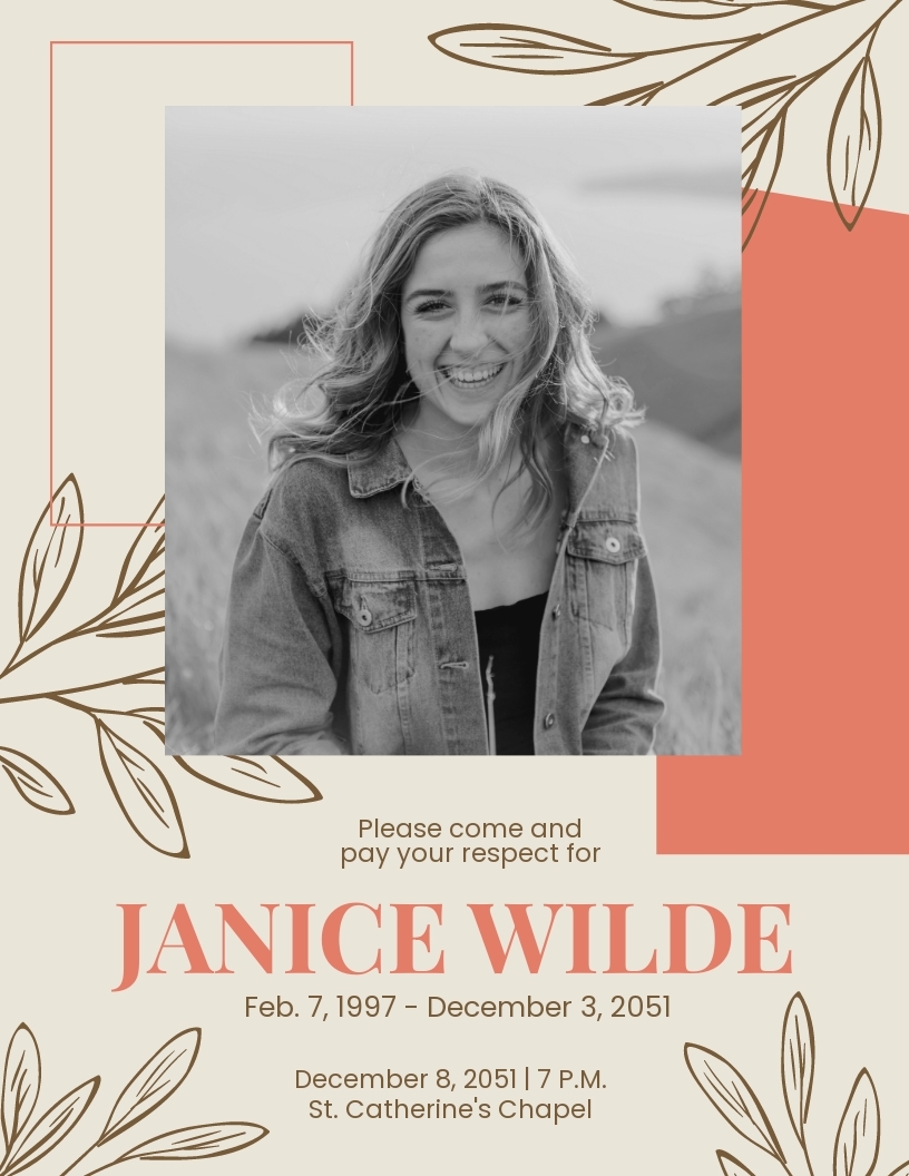 Free Funeral Flyer Templates Editable And Printable Free Funeral Flyer Templates Editable And Printable