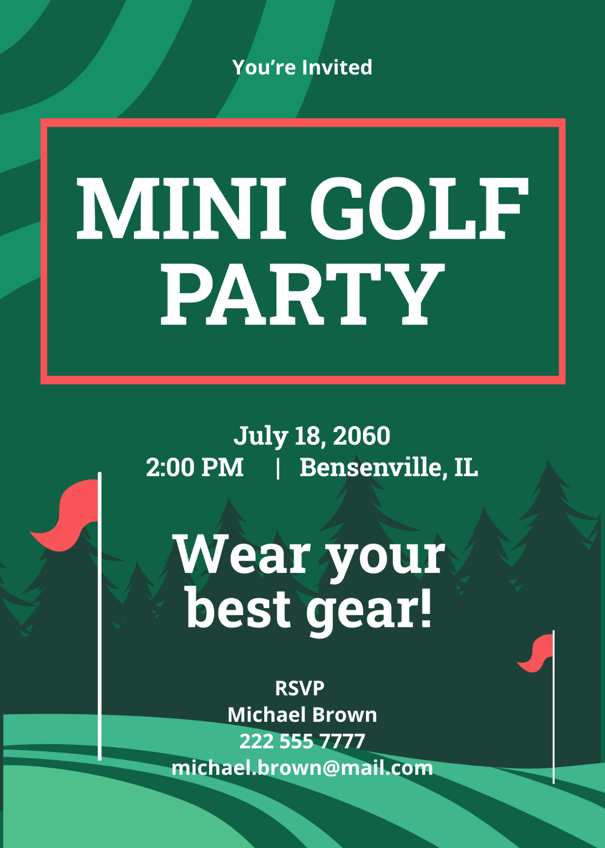 Free Printable Golfing Party Invitation Templates