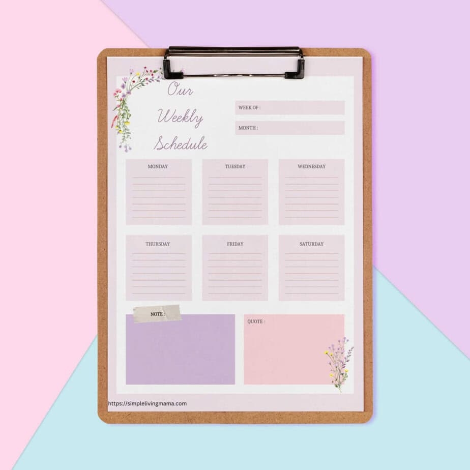 Free Homeschool Weekly Schedule Printable Simple Living Mama Free Homeschool Weekly Schedule Printable Simple Living Mama