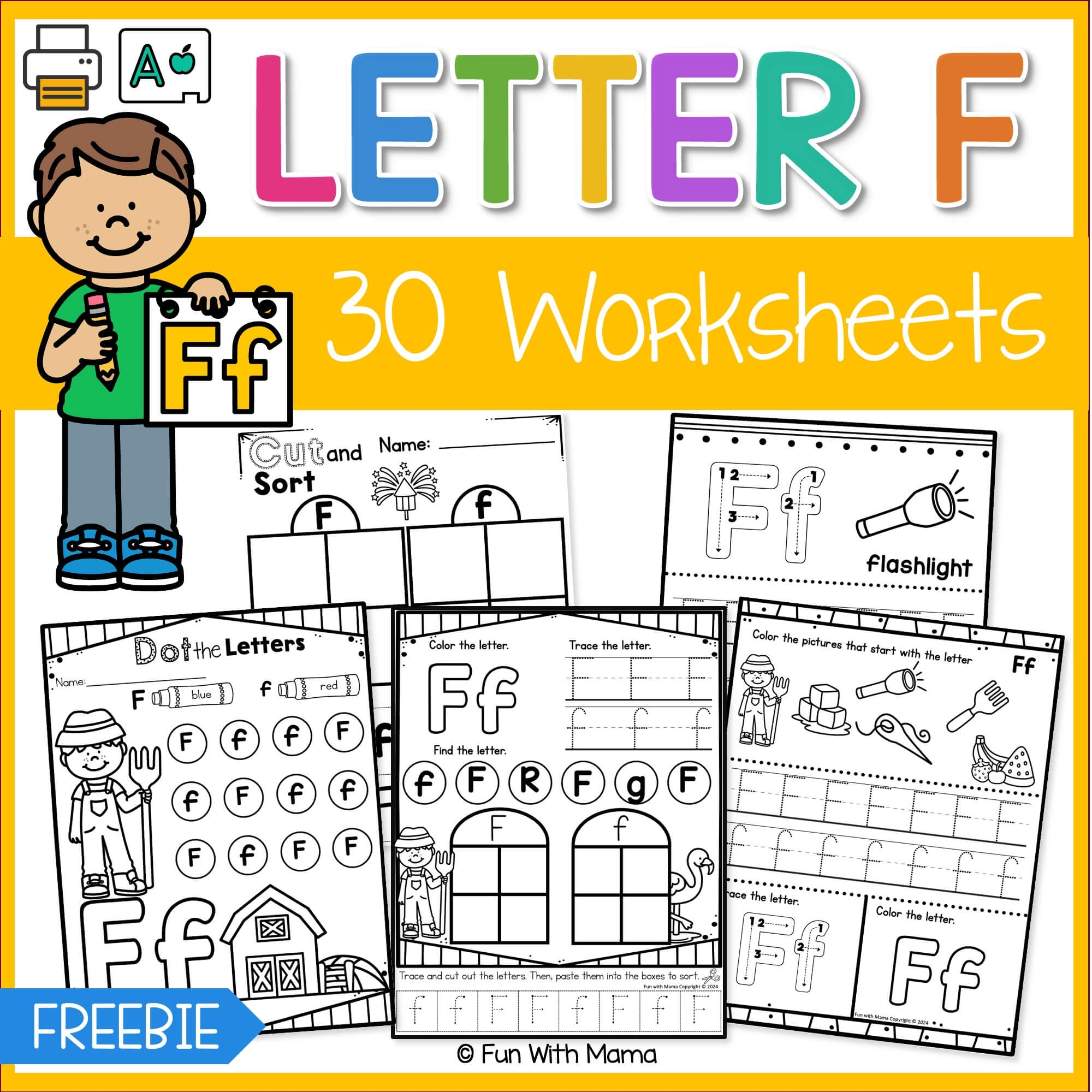 Free Letter F Worksheets Fun With Mama