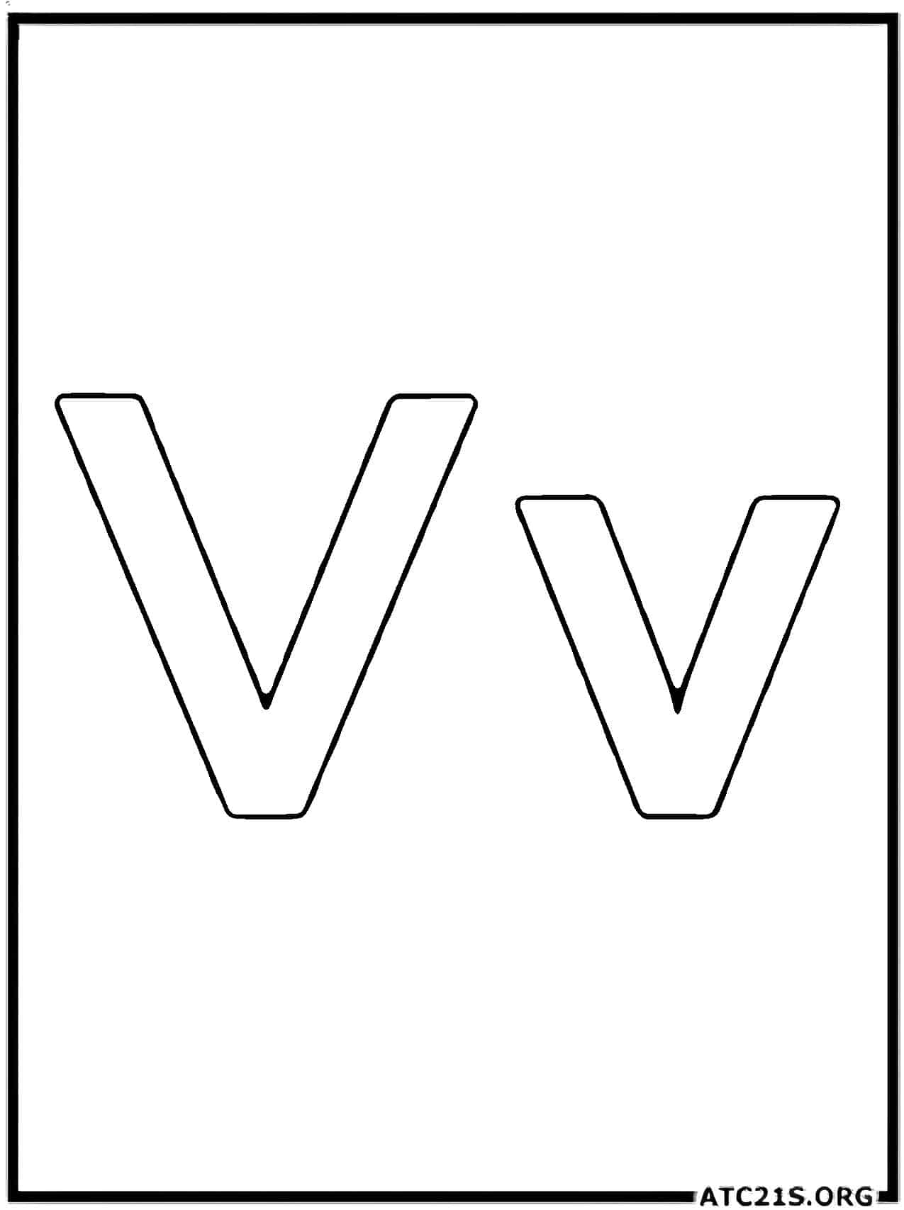 Free Letter V Coloring Pages Download ATC21S