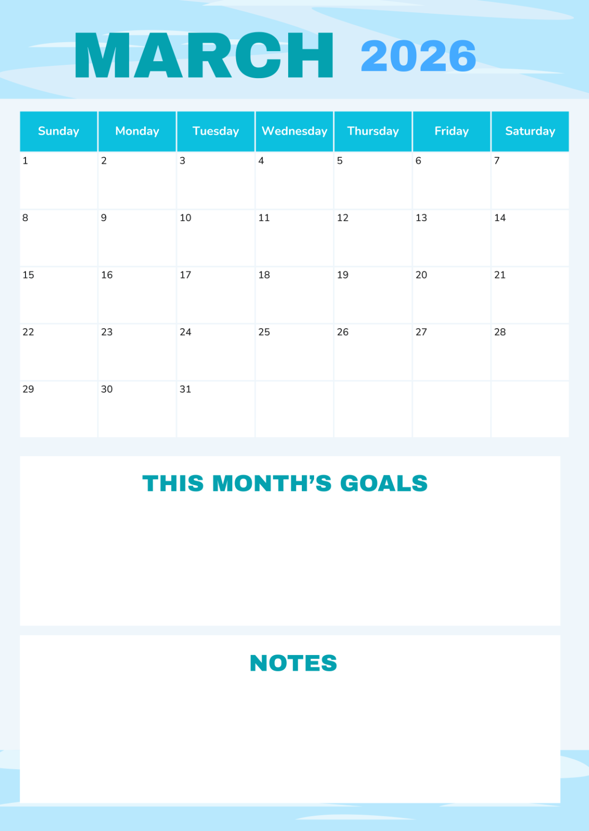 Free March 2026 Calendar Templates Editable And Printable