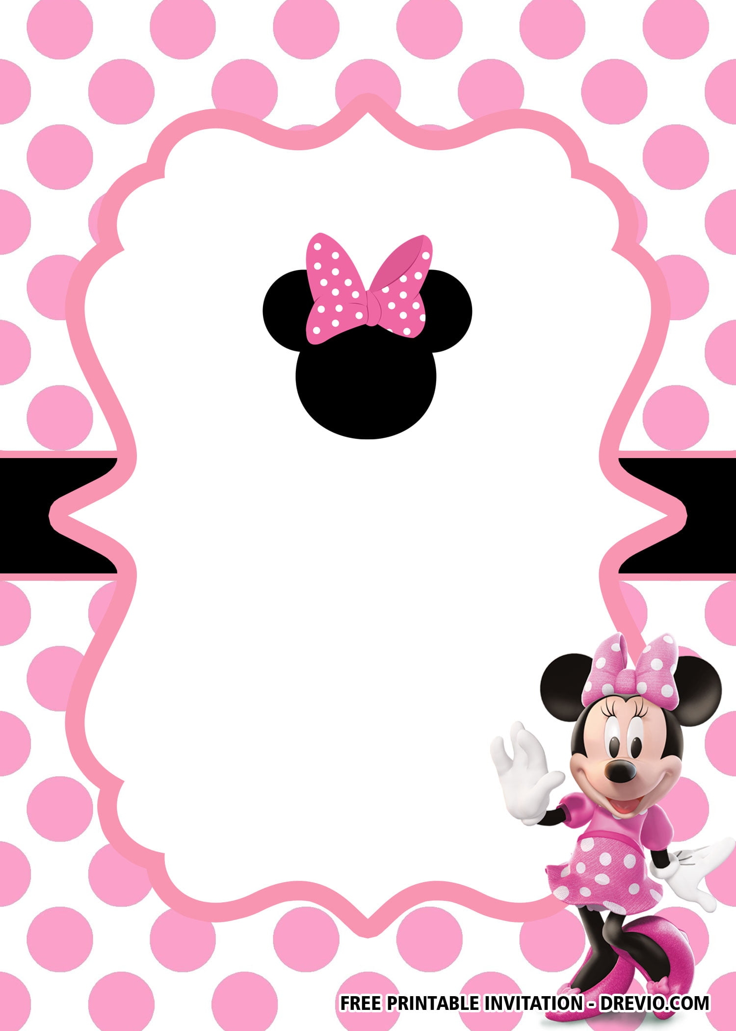 FREE Minnie Mouse Head Pink Invitation Templates FREE Minnie Mouse Head Pink Invitation Templates