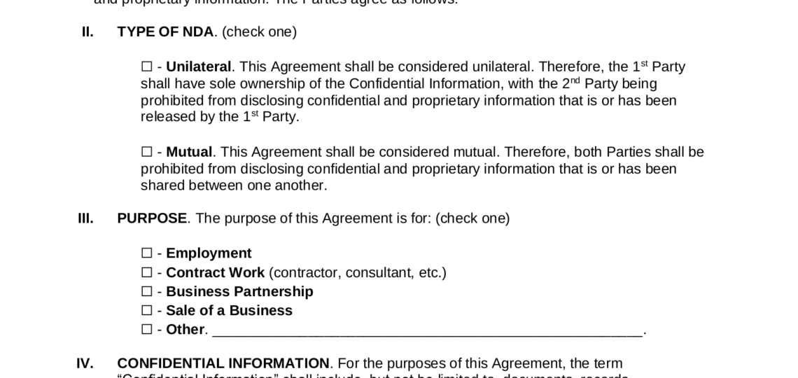 Free Non Disclosure Agreement NDA Templates 21 PDF Word