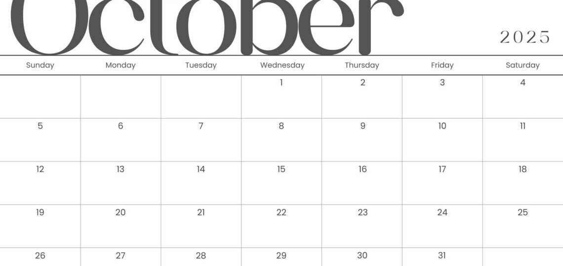 Free October 2025 Calendar Templates To Customize Canva