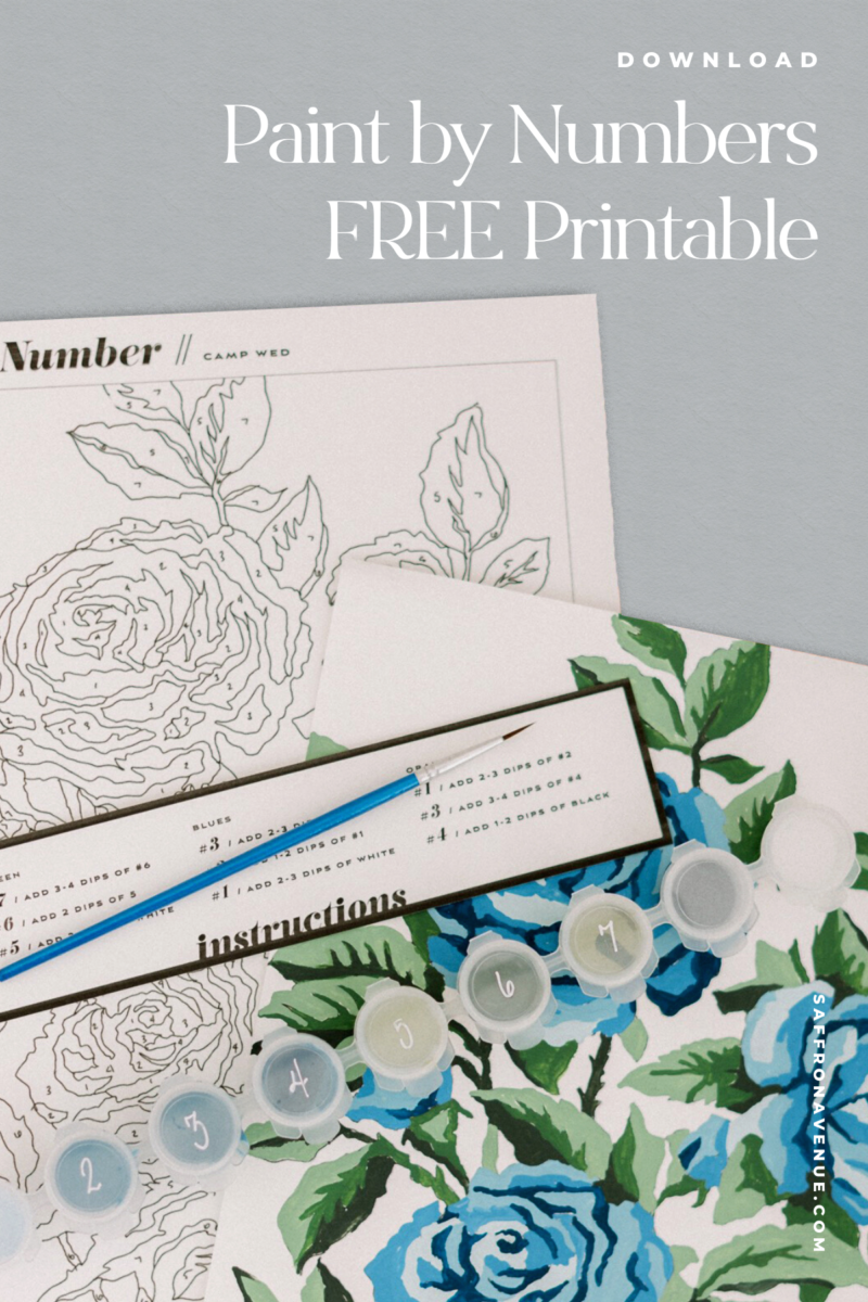 FREE Paint By Numbers Printable Floral Download Saffron Avenue