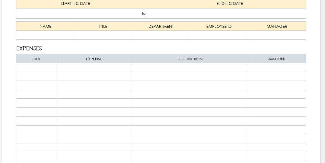 Free PDF Expense Report Templates And Forms Smartsheet