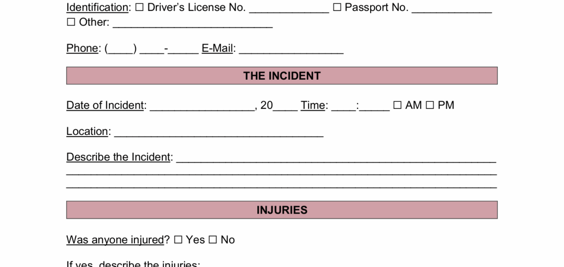 Free Police Incident Report Form PDF Word EForms