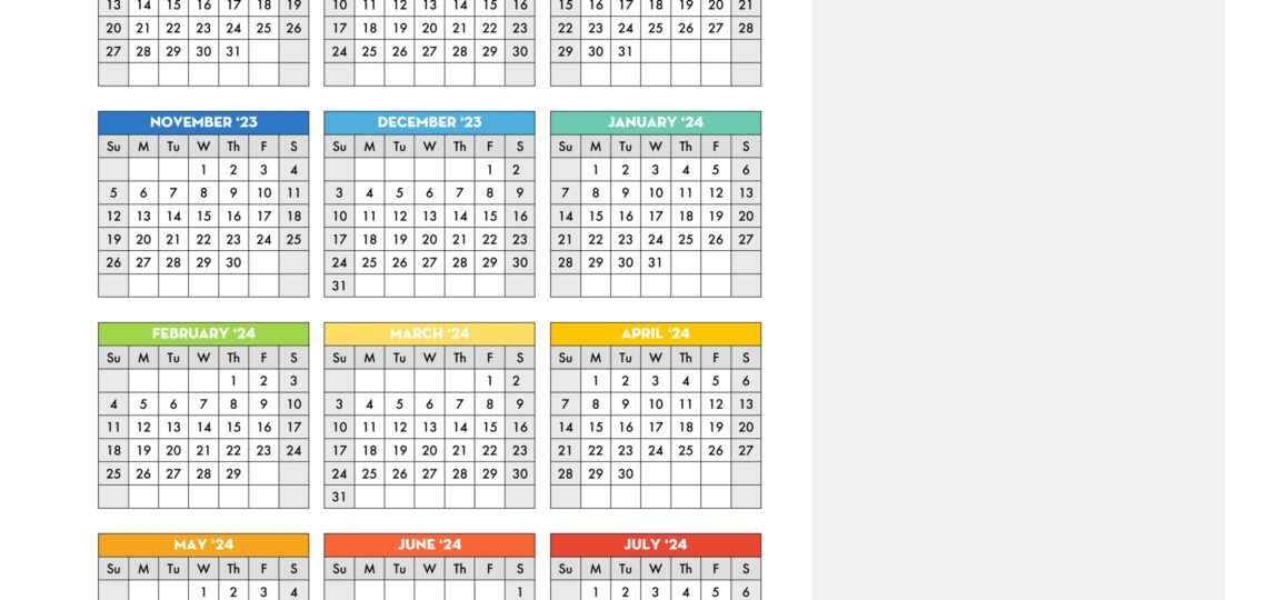 Free Printable 2023 2024 School Calendar One Page Academic Calendar Lovely Planner
