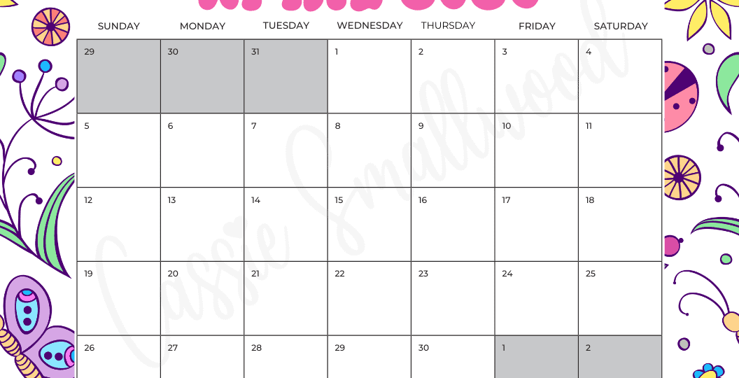 FREE PRINTABLE 2026 APRIL CALENDAR Cassie Smallwood