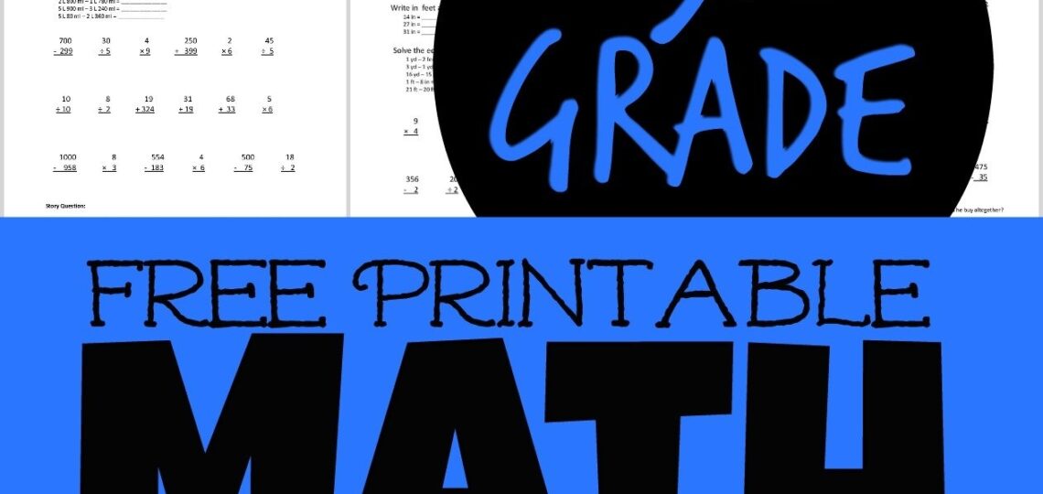 FREE Printable 3rd Grade Math Minutes Worksheets Pdf