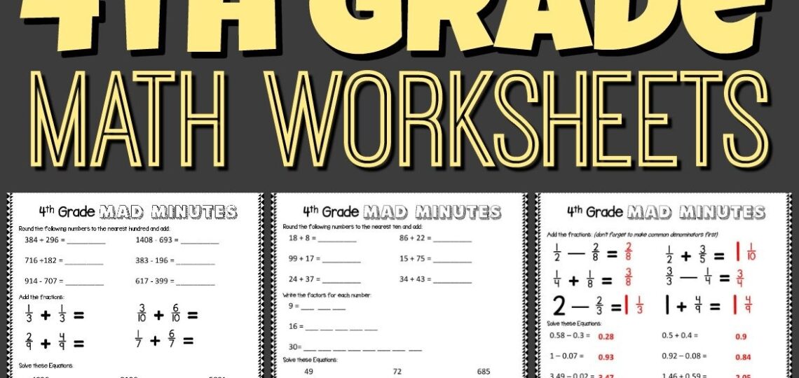 FREE Printable 4th Grade Math Worksheets Pdf
