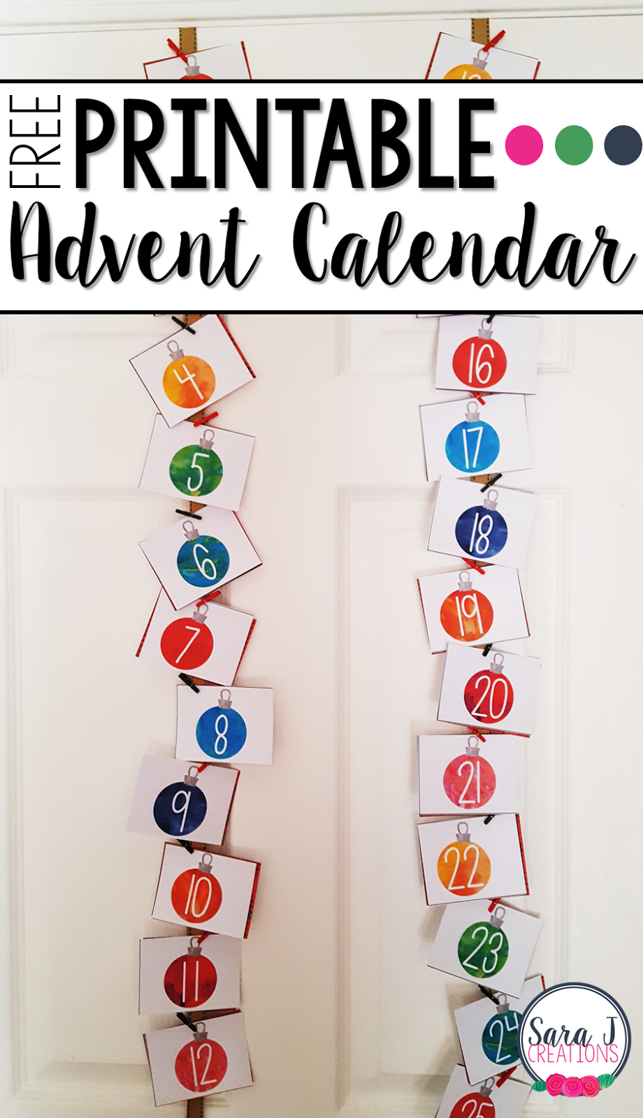 Free Printable Advent Calendar Sara J Creations Free Printable Advent Calendar Sara J Creations