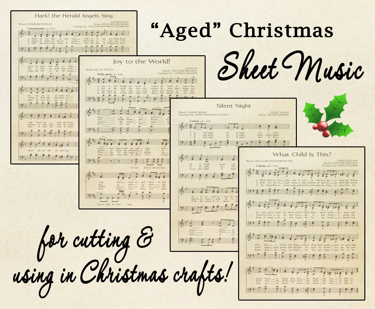 Free Printable Aged Music Sheets Celebrating Holidays Free Printable Aged Music Sheets Celebrating Holidays