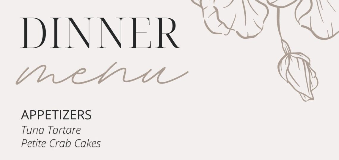 Free Printable And Customizable Dinner Party Menu Templates Canva