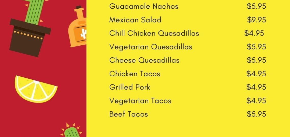 Free Printable And Customizable Mexican Menu Templates Canva