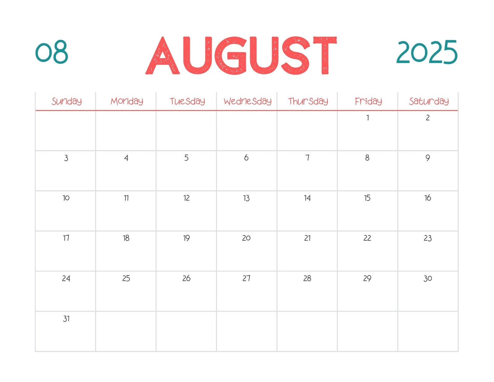Free Printable August 2025 Calendar Templates Canva Free Printable August 2025 Calendar Templates Canva