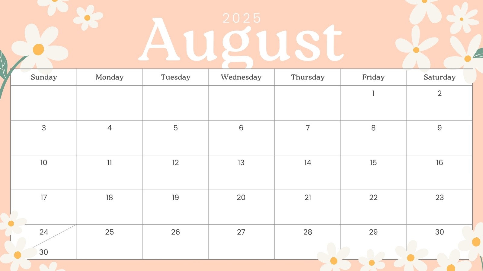 August Content Calendar 2025 August Content Calendar 2025