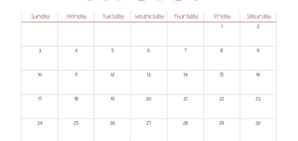 Free Printable August 2025 Calendar Templates Canva