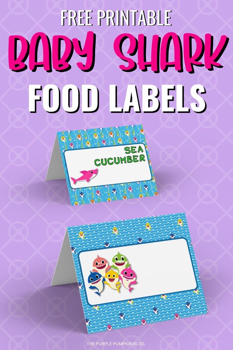 Free Printable Baby Shark Food Labels Baby Shark Party Printables Free Printable Baby Shark Food Labels Baby Shark Party Printables