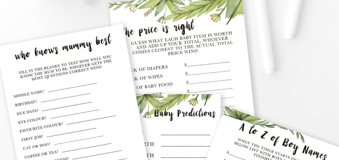 Free Printable Baby Shower Games ColourPop Studio
