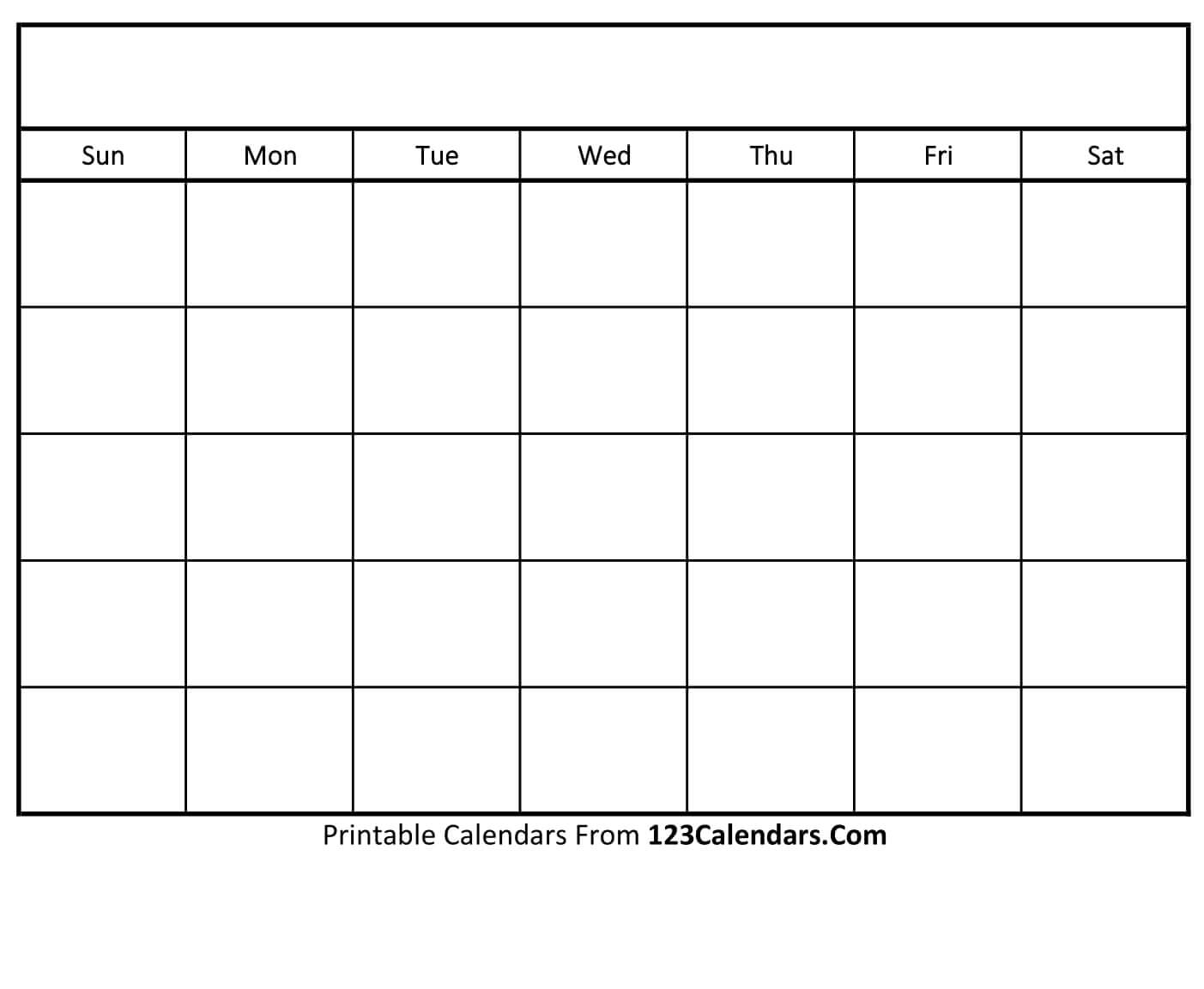 Free Printable Blank Calendar 123Calendars