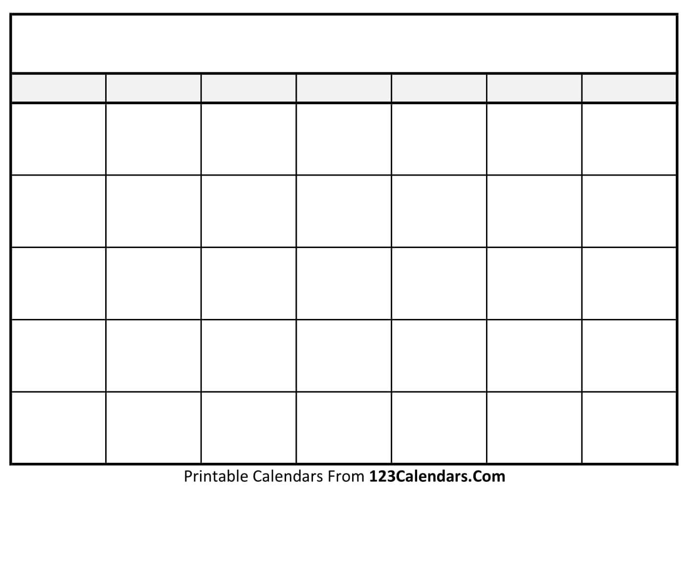 Free Printable Blank Calendar 123Calendars Free Printable Blank Calendar 123Calendars