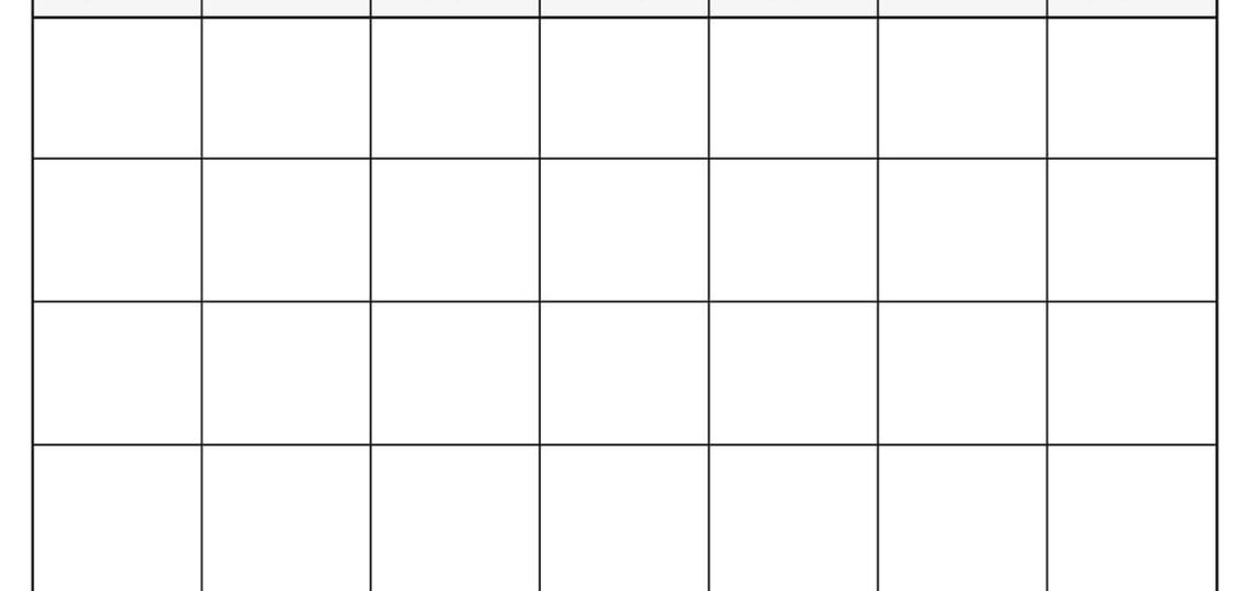 Free Printable Blank Calendar Template