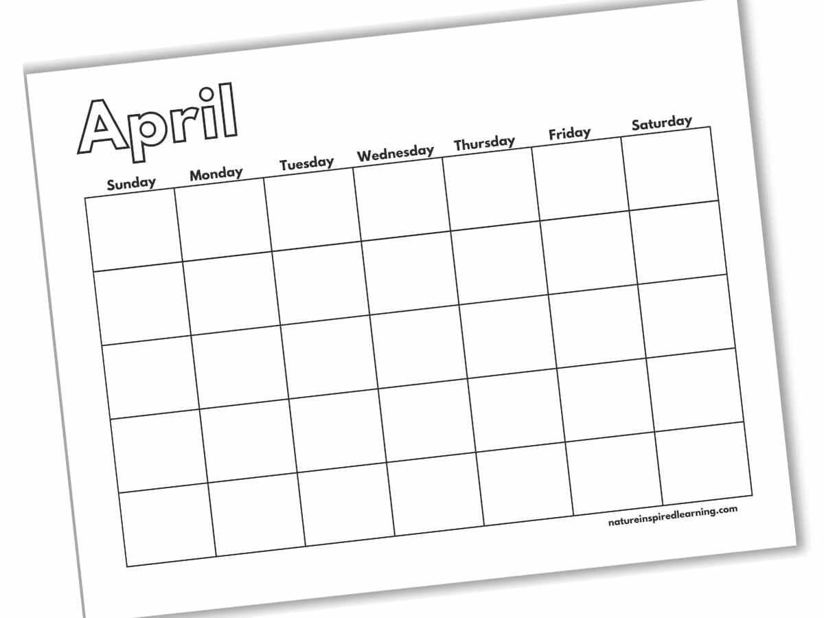 Free Printable Calendar Template For Kids