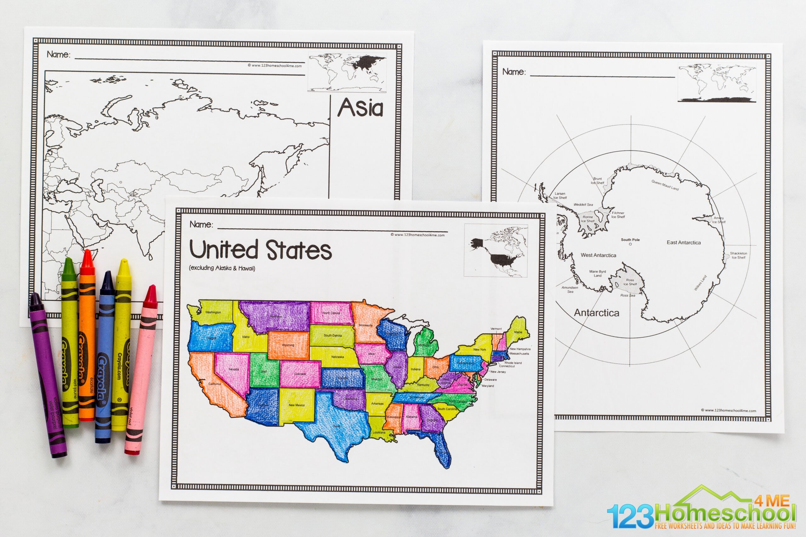 Coloring World Map Printable