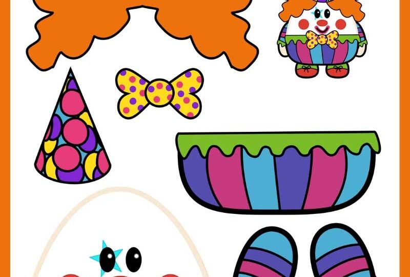 Free Printable Build A Clown Template Halloween Paper Craft