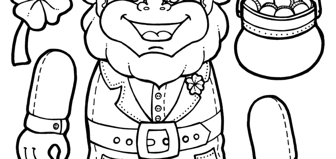 Free Printable Build A Leprechaun Colouring Page Art With Crystal