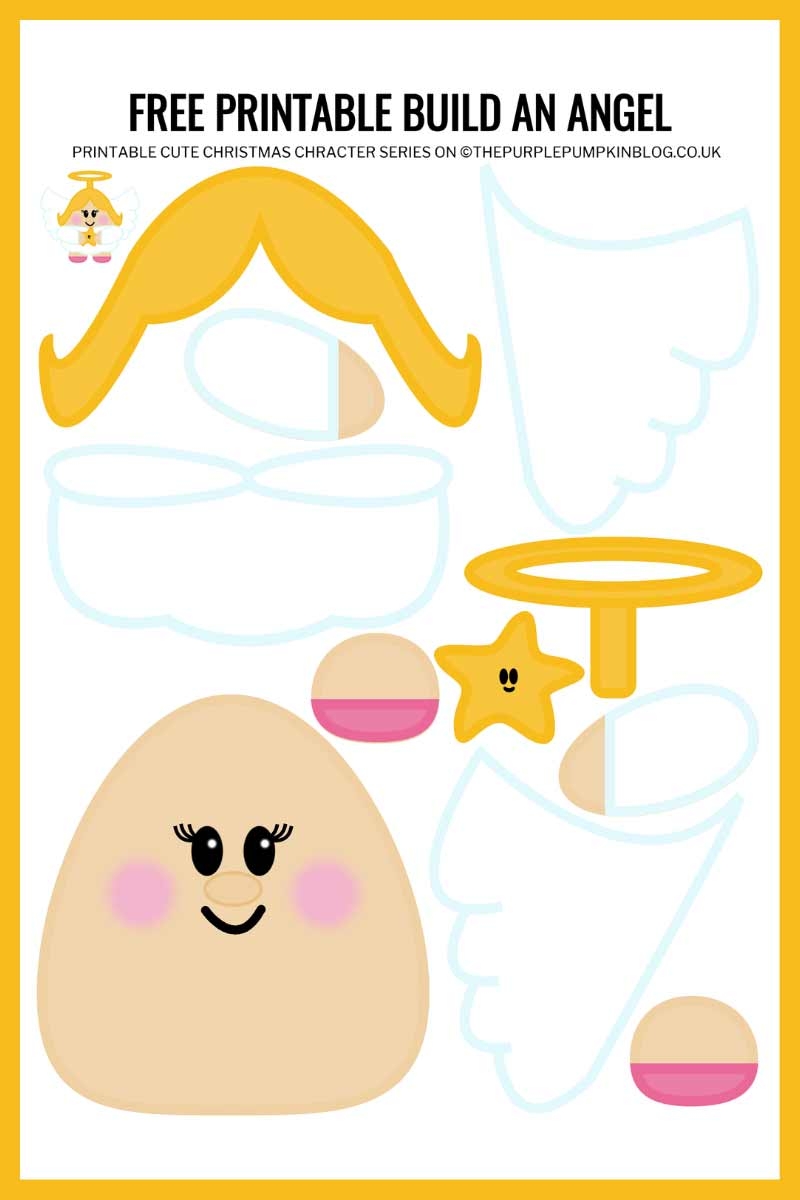 Free Printable Build A Paper Angel Template Christmas Papercraft Free Printable Build A Paper Angel Template Christmas Papercraft