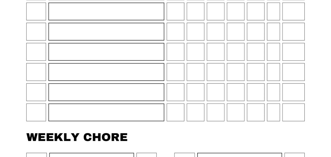 Free Printable Chore Chart PDF Template For Kids
