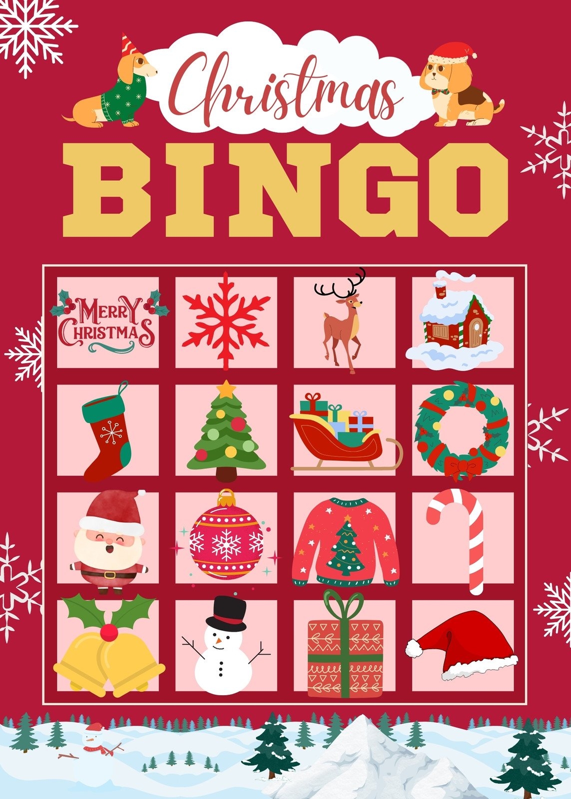 Free Printable Christmas Bingo Card Templates Canva Free Printable Christmas Bingo Card Templates Canva
