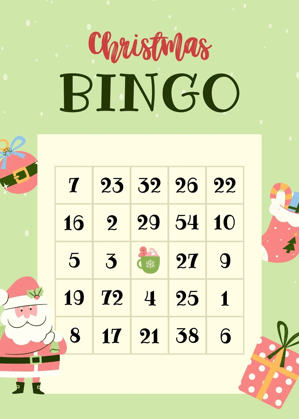 Free Printable Christmas Bingo Card Templates Canva
