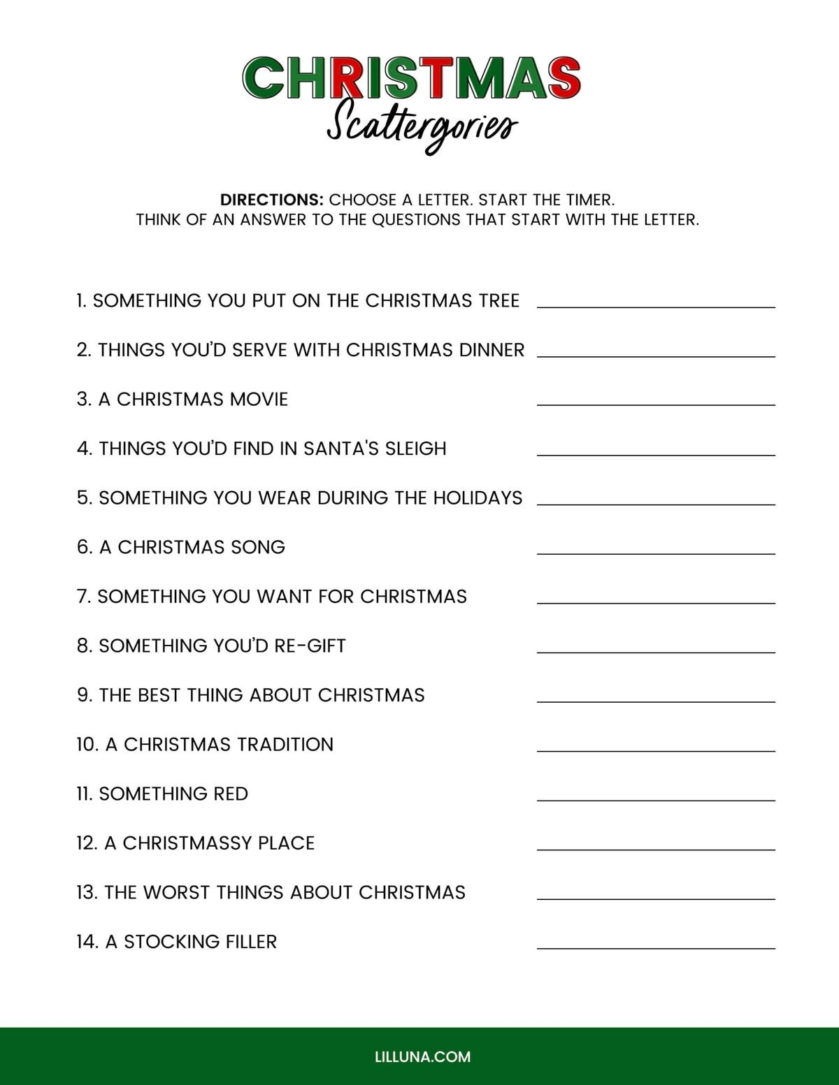 FREE Printable Christmas Games 4 FREEBIES Lil Luna Worksheets Library