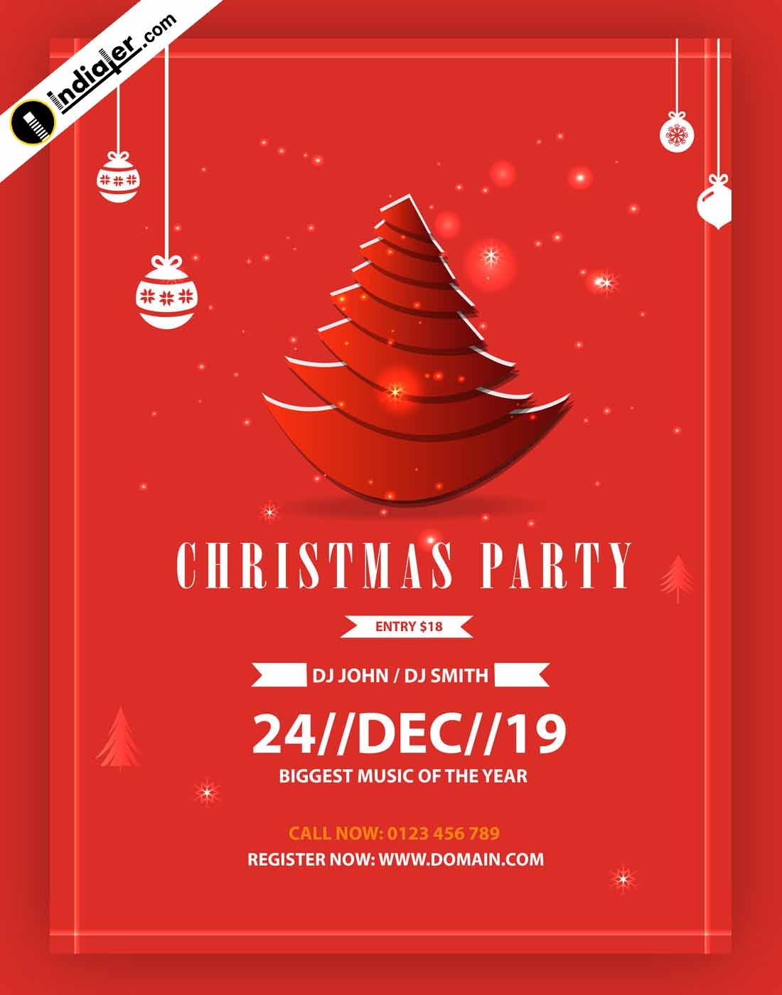 Free Printable Christmas Party Flyer Vector Templates Indiater