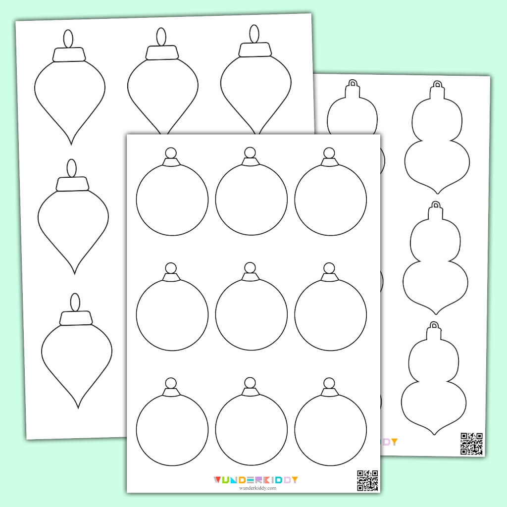 Free Printable Christmas Tree Ornament Craft Templates PDF