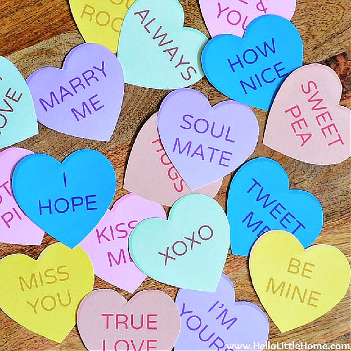Free Printable Conversation Hearts Hello Little Home